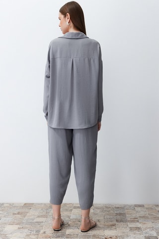 Chemisier et pantalon taille haute - Gris