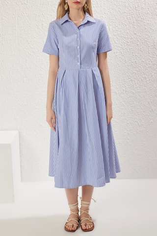 Robe midi - Bleu
