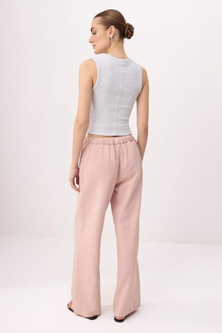 Jean large taille haute - Rose