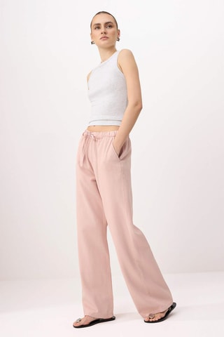 Jean large taille haute - Rose