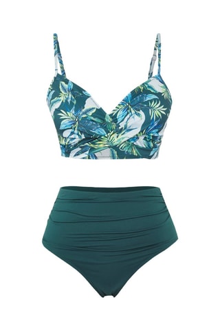 Maillot 2 pièces taille haute - Vert