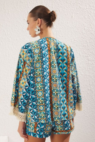 Kimono et short - Bleu et orange