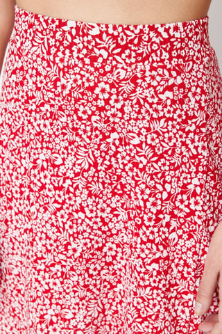 Jupe midi taille haute - Rouge