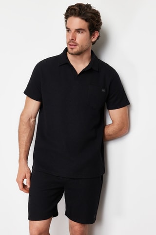 Polo et short regular - Blanc et noir