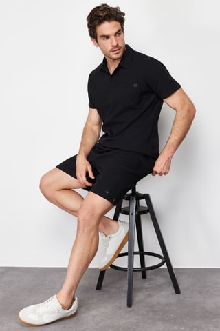 Polo et short regular - Blanc et noir