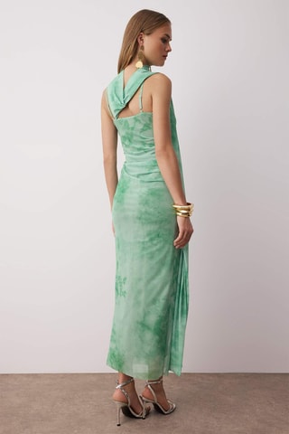 Foulard et robe longue tie and dye - Vert