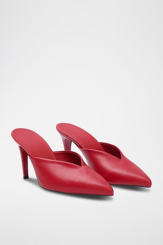 Mules à talons - Rouge