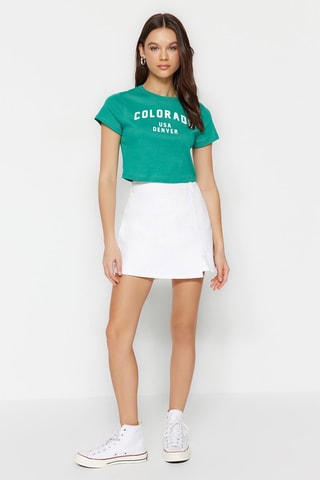 Jupe-short en jean - Blanc