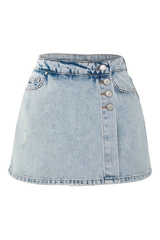 Jupe-short taille haute - Bleu
