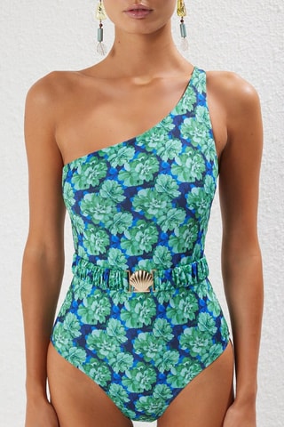 Maillot 1 pièce asymétrique - Multicolore