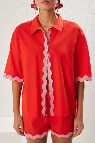 Chemisier et short de plage - Rose et rouge