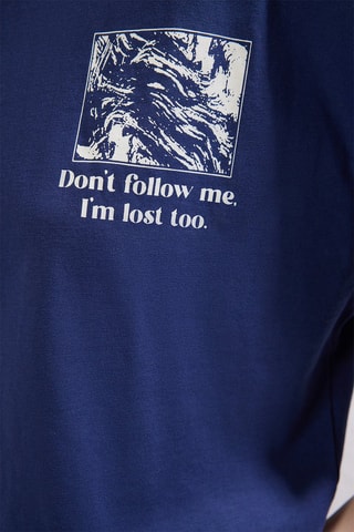 T-shirt oversize - Blanc et bleu