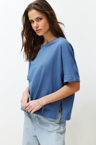 T-shirt oversize relaxed - Bleu