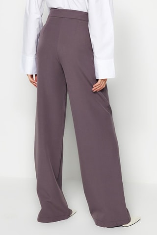 Pantalon wide legs taille haute - Gris