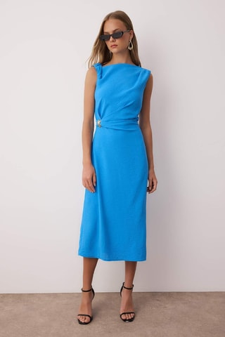 Robe midi - Bleu
