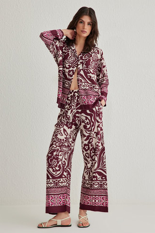 Chemisier et pantalon - Blanc, rouge et rose