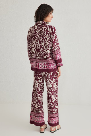 Chemisier et pantalon - Blanc, rouge et rose