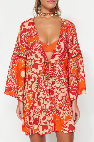 Kimono - Orange et multicolore