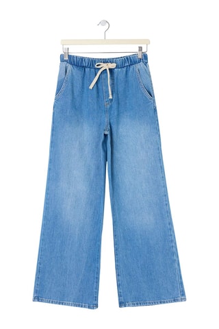 Jean wide legs taille haute - Bleu