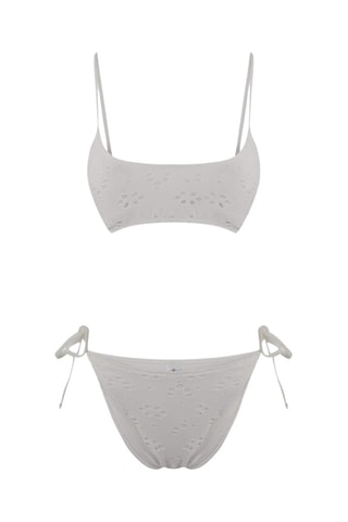 Maillot 2 pièces en broderie anglaise - Blanc