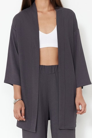 Kimono et pantalon taille haute - Gris