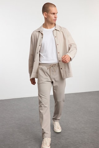 Pantalon regular - Beige