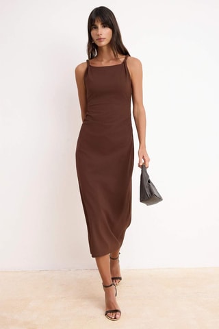 Robe midi - Marron