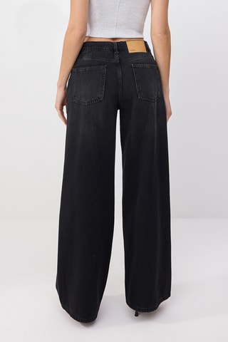Jean wide legs taille haute - Noir