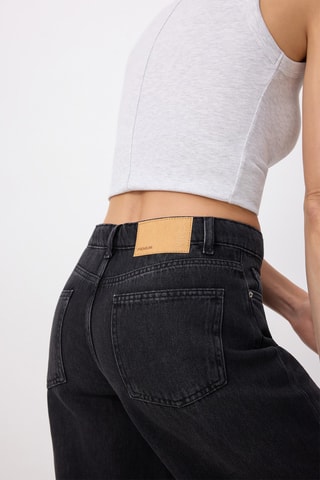 Jean wide legs taille haute - Noir