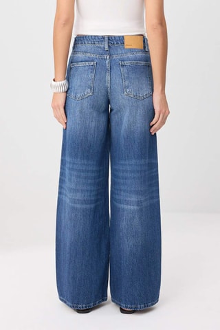 Jean wide legs taille haute - Bleu