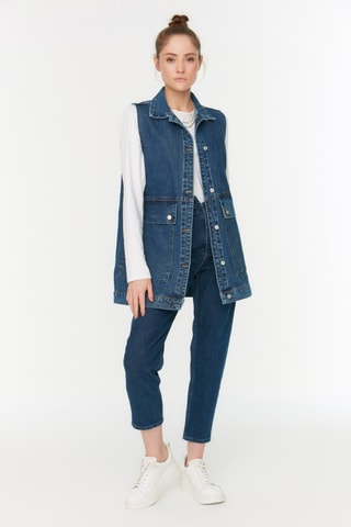 Veste en jean sans manches - Bleu