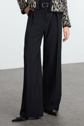Pantalon wide legs taille haute - Noir