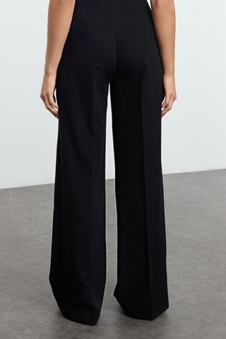 Pantalon wide legs taille haute - Noir