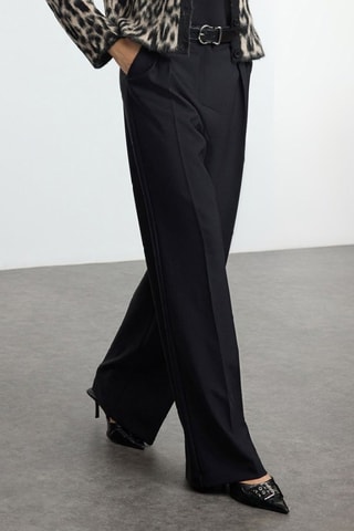 Pantalon wide legs taille haute - Noir