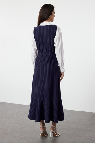 Robe longue - Bleu et blanc