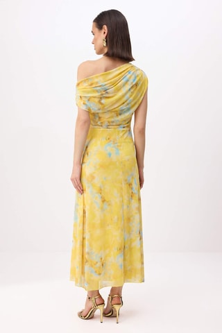 Robe midi en tulle - Jaune