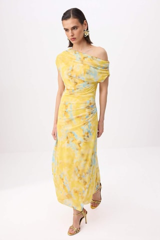 Robe midi en tulle - Jaune