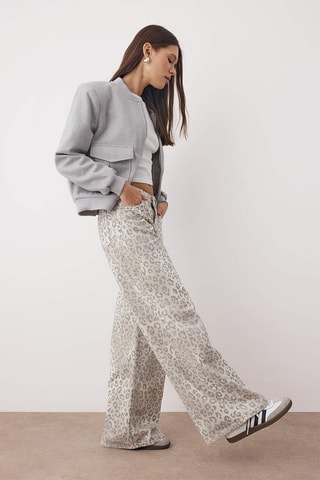 Jean wide legs - Beige et gris
