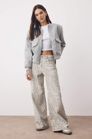 Jean wide legs - Beige et gris