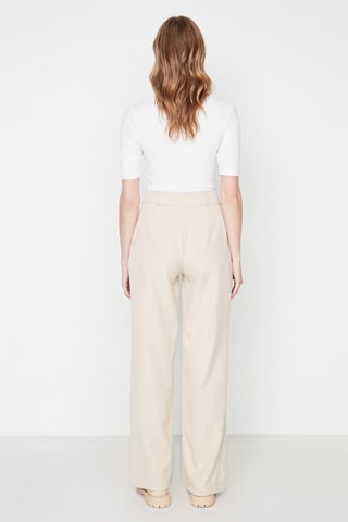Pantalon wide legs taille haute - Beige