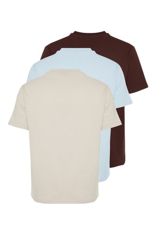 3 T-shirts MASQUE NC - Beige, bleu et marron