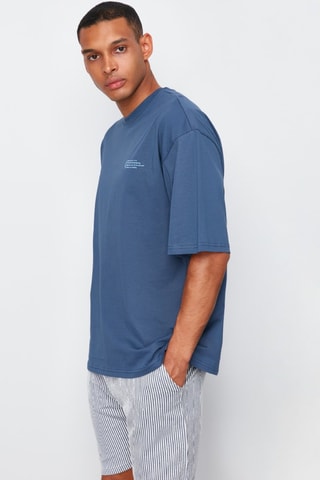 T-shirt oversize - Bleu