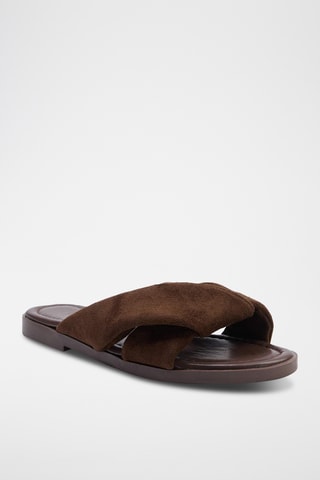 Mules en nubuck - Marron foncé
