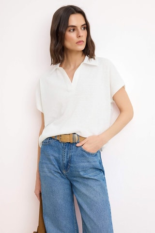 Polo regular - Écru