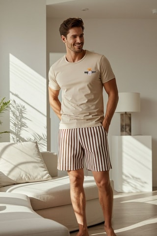 Pyjama - Beige et marron