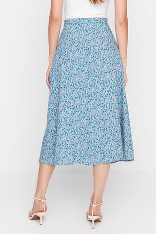 Jupe midi - Bleu