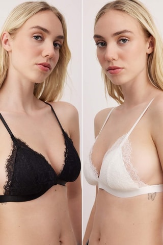 2 bralettes - Blanc et noir