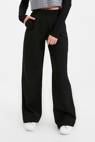 Pantalon wide legs taille haute - Noir