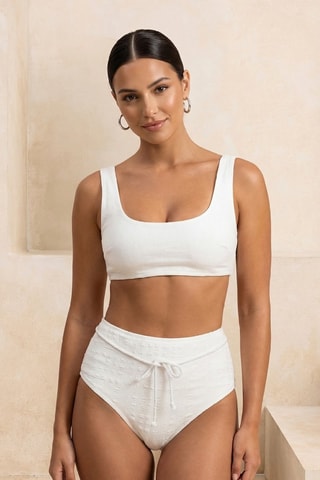 Bas de maillot taille haute - Blanc