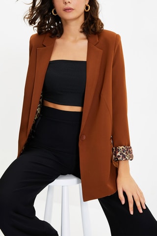 Blazer - Beige, marron et noir